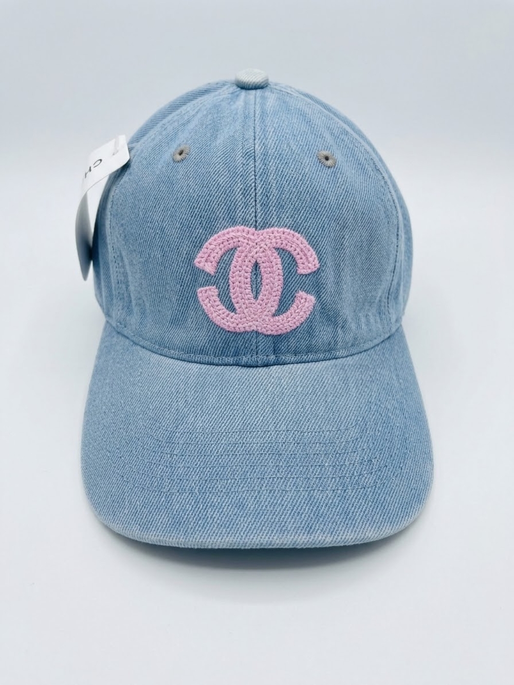 Brand NEW Denim Baseball Cap with Pink Logo